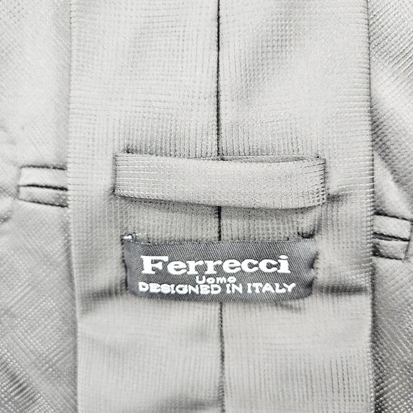 Ferrecci Uomo Mens Black Diamond Vest Tie Bowtie Set Size M 3716 - Picture 3 of 12